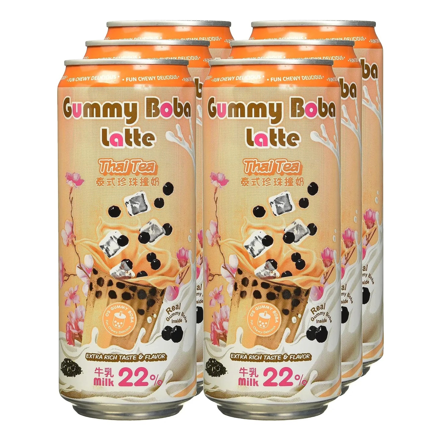 Bebida De Té De Burbujas Con Perlas Masticables 450 Ml Sabor Tailandés
