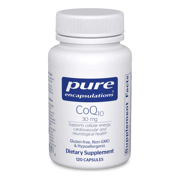 Coenzima Q10 30 Mg Pure Encapsulations Suplemento Energía Antioxidante Salud Cerebral 120 Cápsulas