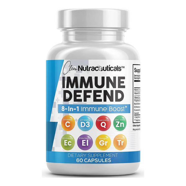 Suplemento Defensa Inmune 8 En 1 Con Zinc Quercetina Vitamina C D3 Saúco 60 Caps