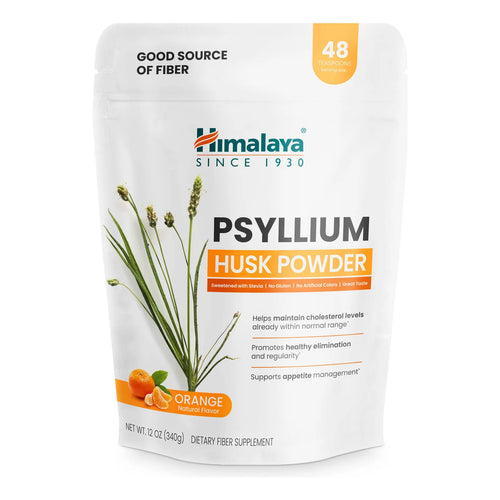 Polvo De Cáscara De Psyllium Naranja Fibra Diaria 340 G Suplemento Digestivo Vegano
