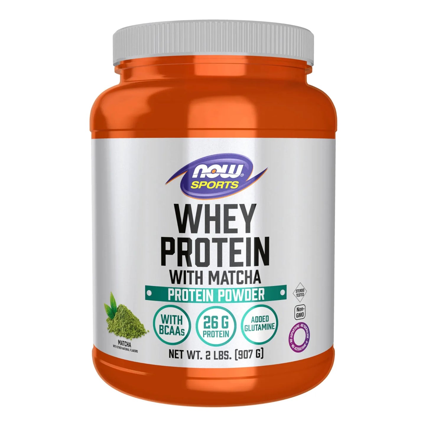 Proteína De Suero De Leche En Polvo Sabor Matcha Con BCAAs NOW Sports Nutrition 2 Libras
