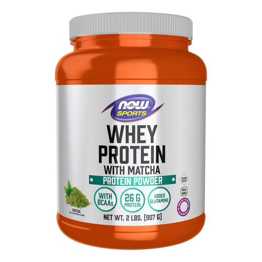 Proteína De Suero De Leche En Polvo Sabor Matcha Con BCAAs NOW Sports Nutrition 2 Libras