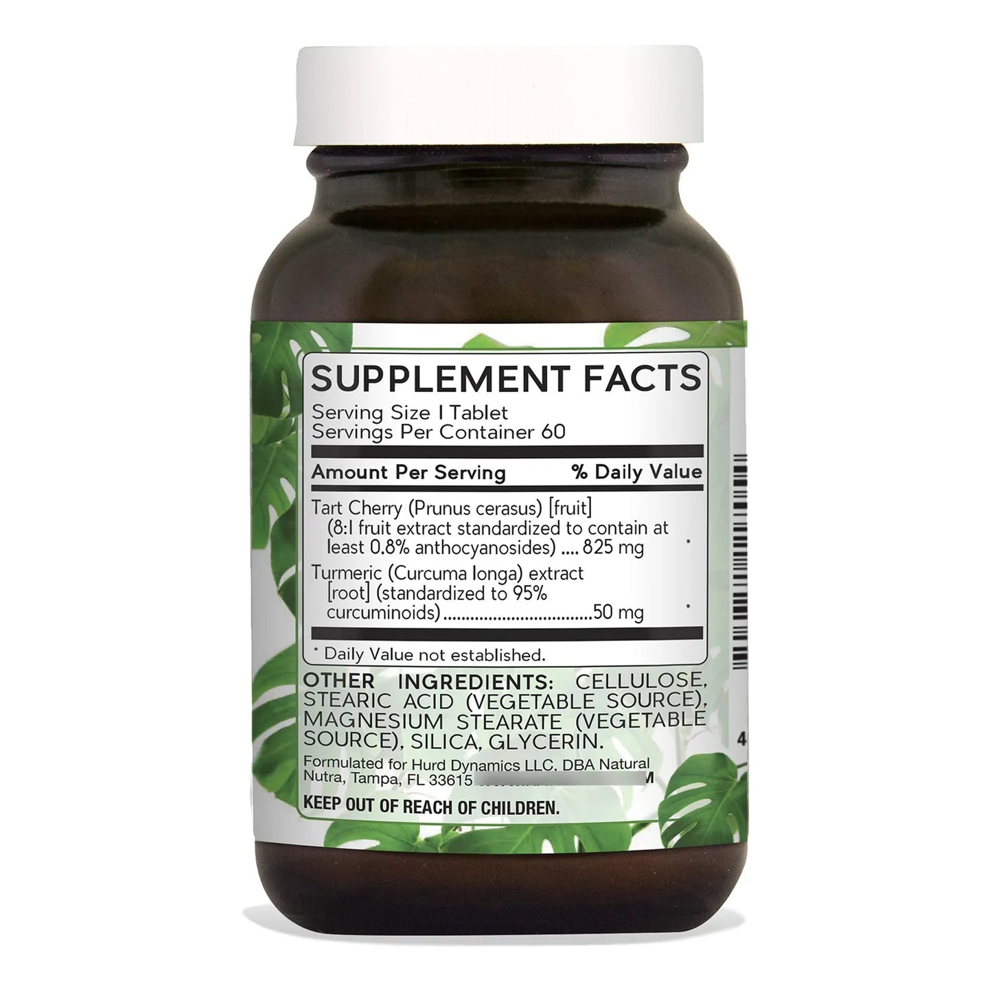 Extracto De Cereza Agria Y Curcumina 60 Tabletas Salud Articular Vegano Sin Gluten