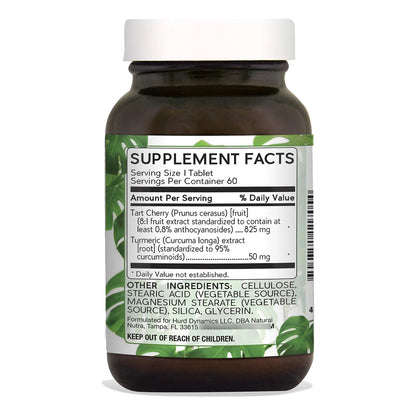 Extracto De Cereza Agria Y Curcumina 60 Tabletas Salud Articular Vegano Sin Gluten