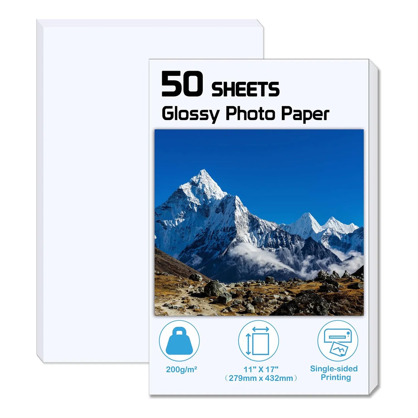 Papel Fotográfico Brillante 11x17 Pulgadas 50 Hojas Para Impresoras Inyección Tinta