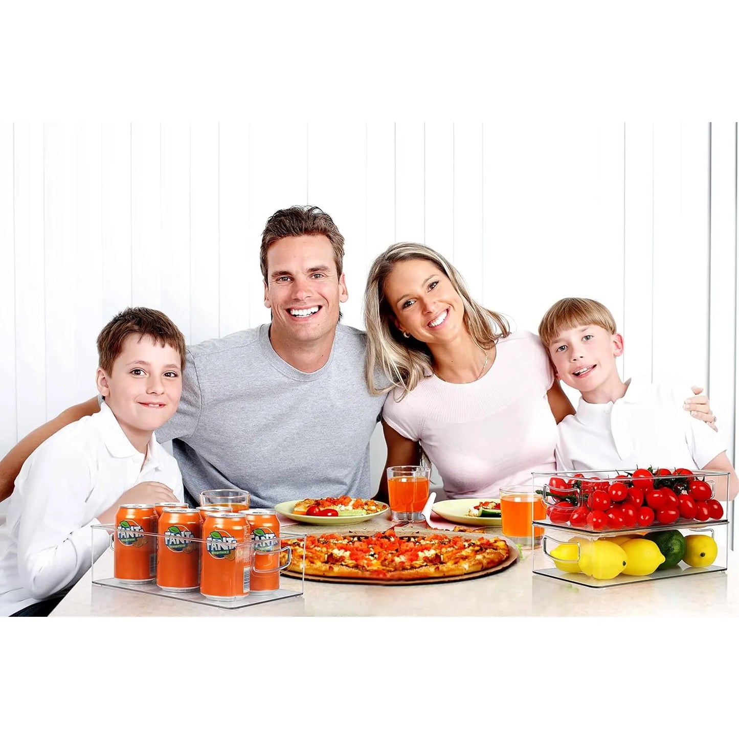 Contenedores Organizadores De Refrigerador Apilables 4 Or 8 Piezas Transparentes
