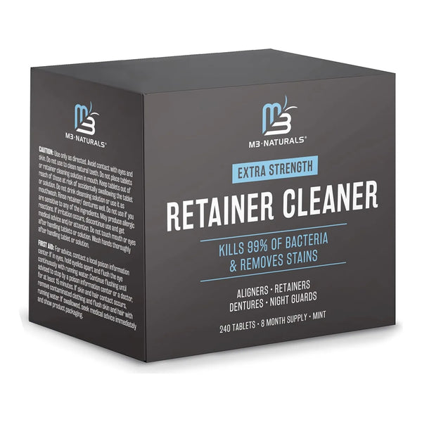 Tabletas Limpiadoras M3 Naturals Para Retenedores Dentaduras 240 Unidades Elimina Manchas Y Malos Olores