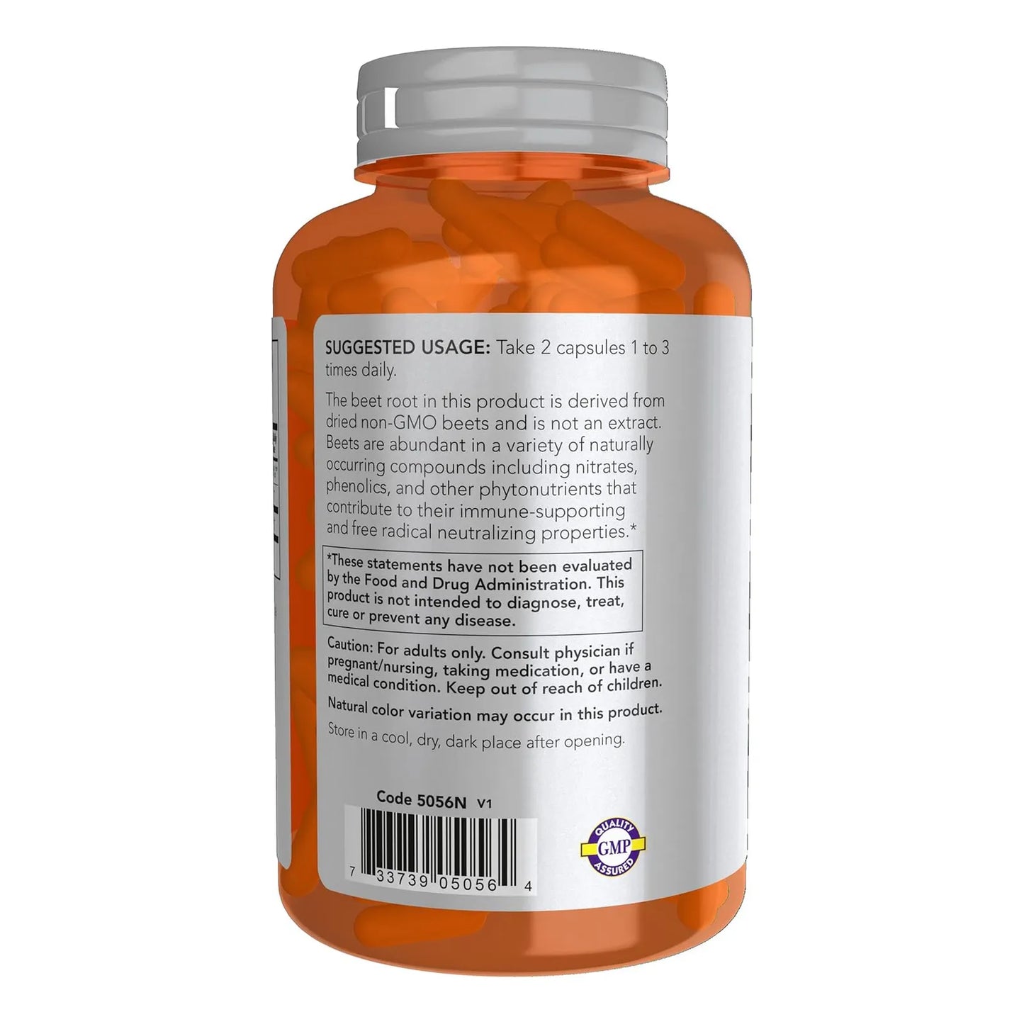 Cápsulas De Remolacha Raíz 550 Mg NOW Foods Nutrición Deportiva 180 Veganas