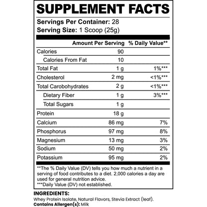 Proteína Aislada De Suero Chocolate 730g Solo 3 Ingredientes Sin Azúcar