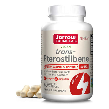 Pterostilbeno 50 Mg Jarrow Formulas Antioxidante Salud Cardiovascular 60 Capsulas