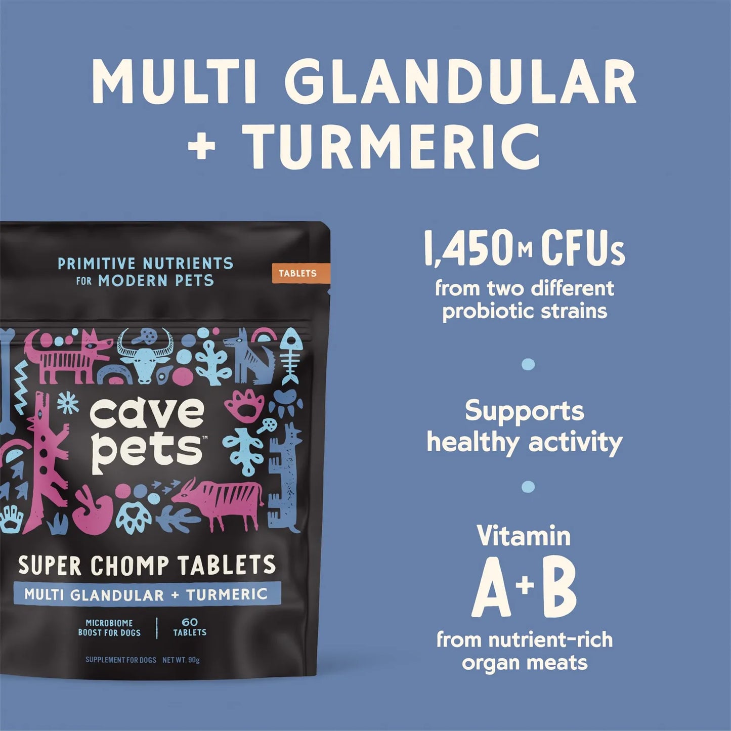 Tabletas Probióticas Super Chomp Para Perros Salud Digestiva Y Microbioma