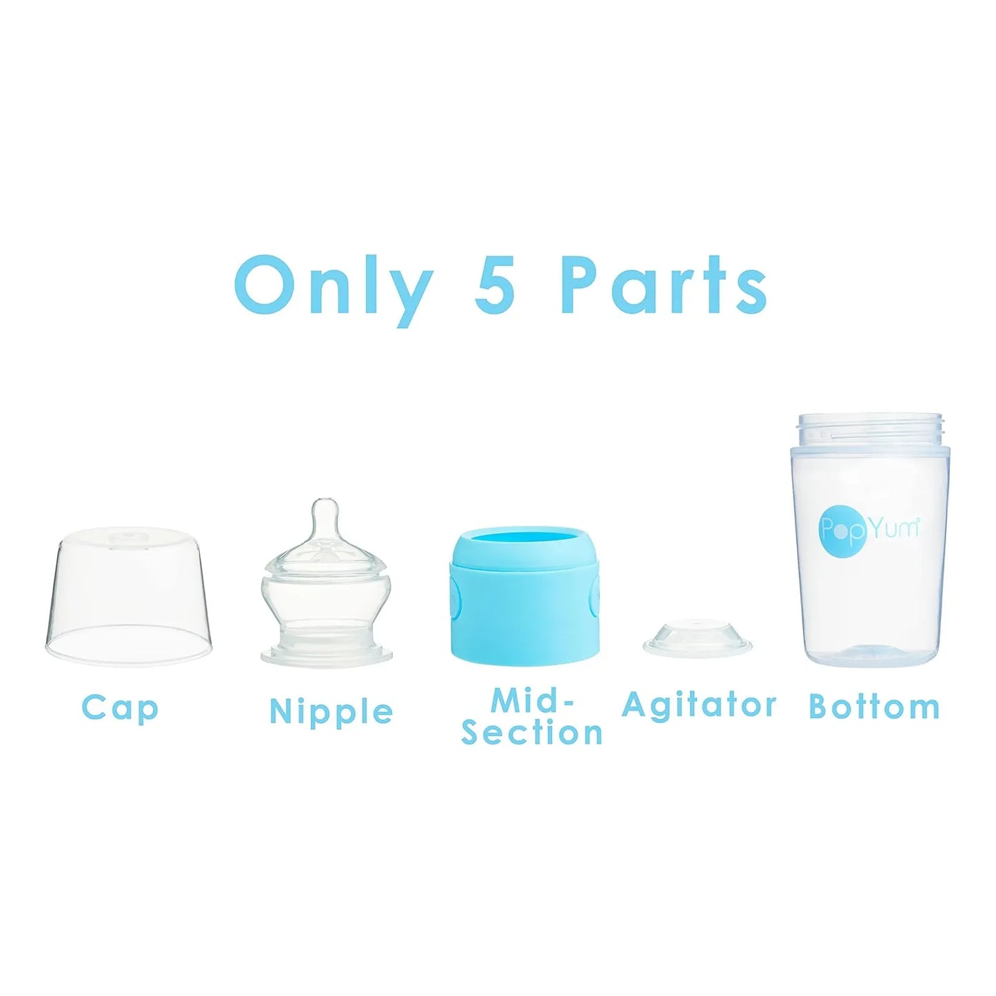 Biberones Anticólicos PopYum Pack De 3 Con Dispensador Facil Limpieza Sin Bpa
