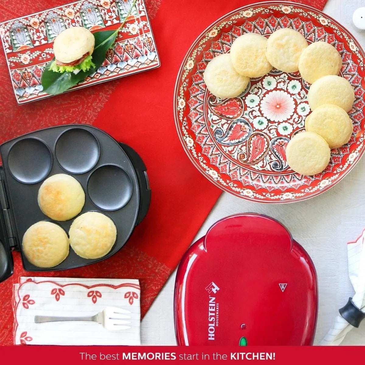 Máquina Para Hacer Arepas Antiadherente Holstein Housewares Cocción Perfecta Fácil Limpieza