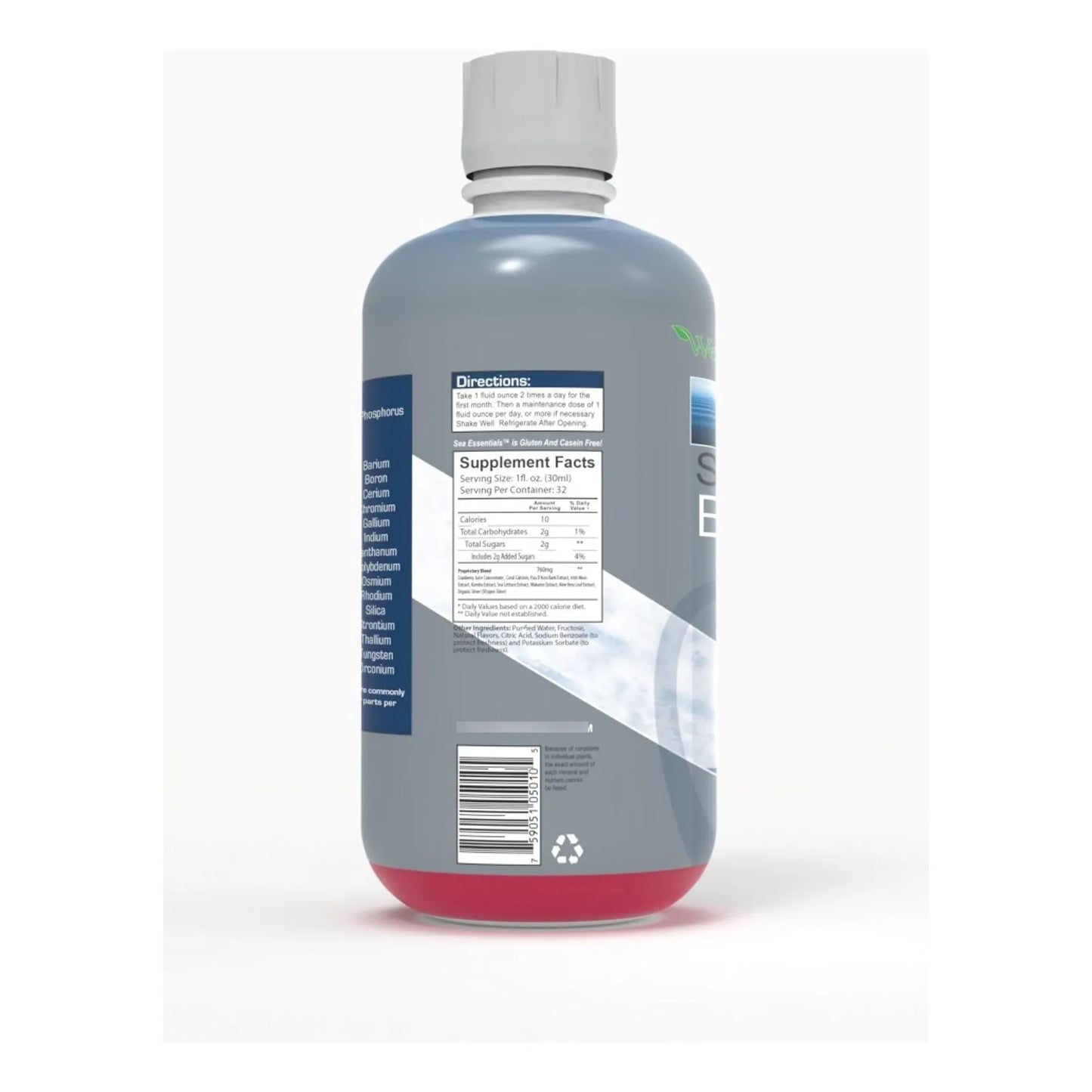 Vitamina Liquida De Calcio Coral Alta Absorción Multivitaminico Sabor Bayas De Mar 32 Oz