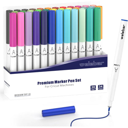 Welebar 1.0 Tip Pen Set 36 Rotuladores Punta Fina Para Cricut Maker 3 Maker Explore Air 2