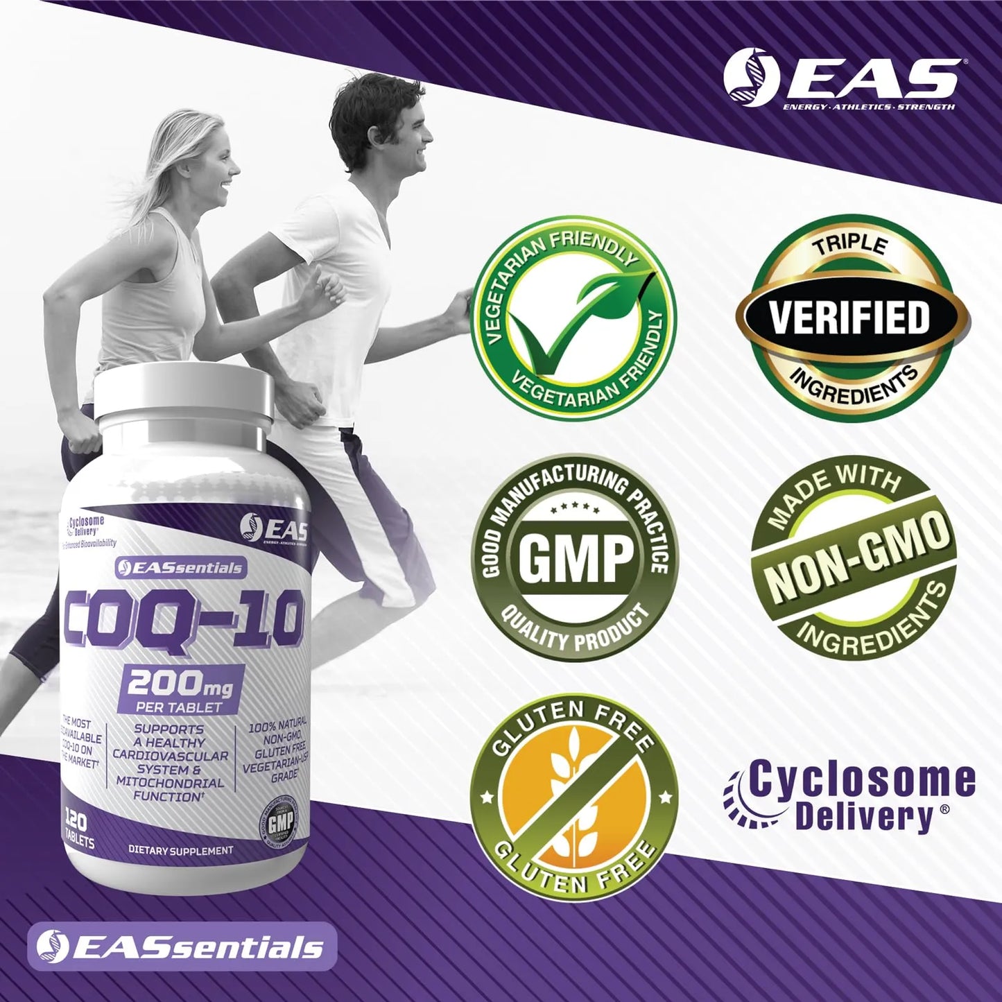 Coq10 200mg Con Tecnologia Cyclosome Antioxidante Para Corazon Y Energia 120 Tabletas
