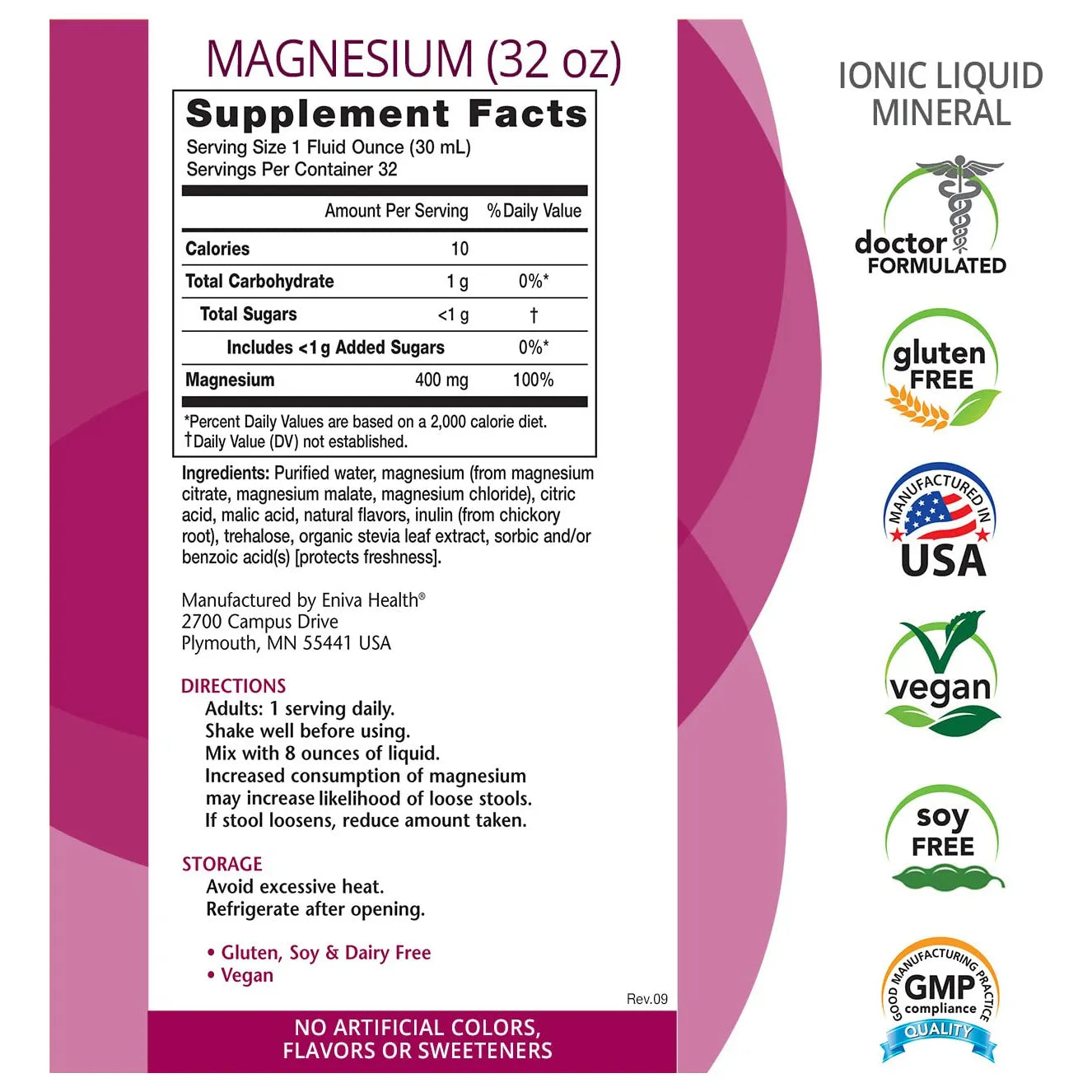 Suplemento De Magnesio Ionico Liquido 32 Onzas Salud Digestiva Energia Muscular Y Huesos