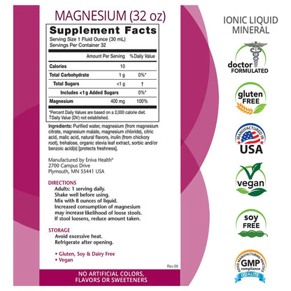 Suplemento De Magnesio Ionico Liquido 32 Onzas Salud Digestiva Energia Muscular Y Huesos