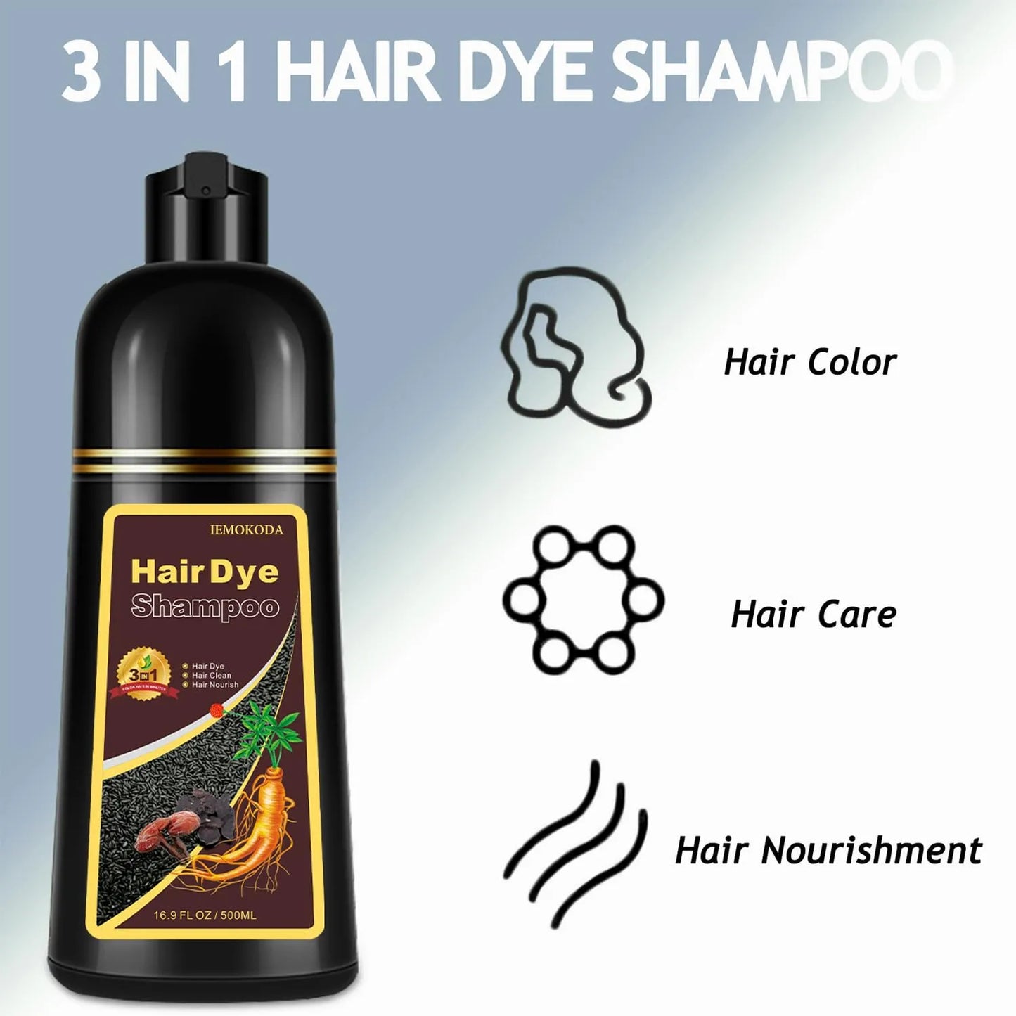 Champú Colorante Cabello Rojo Vino 3 En 1 Limpia Tiñe Y Nutre 16.9 Onzas