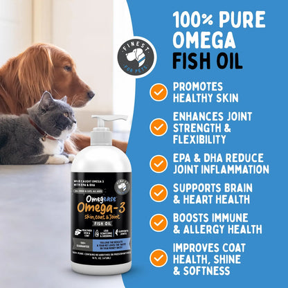 Aceite De Pescado Omega 3 Puro Para Perros Y Gatos Omegease Suplemento Saludable