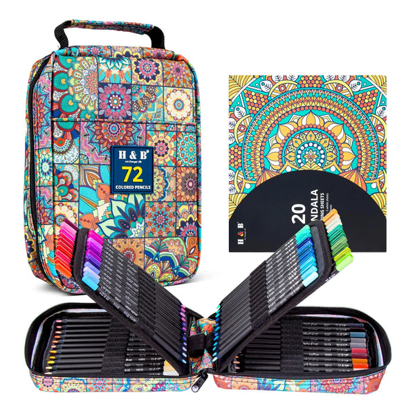 Juego De Lapices De Colores 72 Piezas Con Libro Para Colorear Y Accesorios