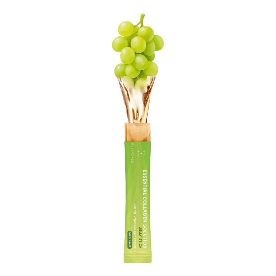 Gel De Colágeno Esencial En Polvo Sabor Uva Verde 10 Paquetes Cabello Piel Uñas