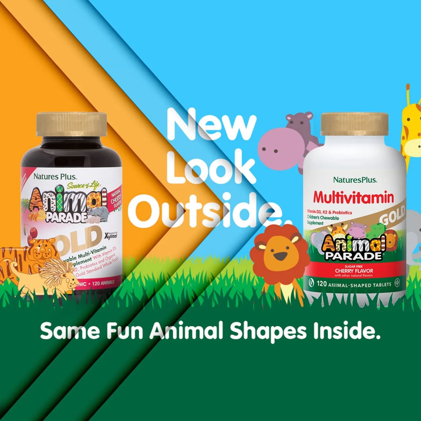 Multivitaminico Infantil Masticable Sabor Cereza 120 Tabletas Animal Parade