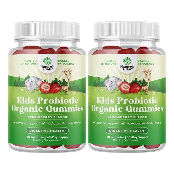 Gomitas Probióticas Orgánicas Para Niños Sabor Fresa 2.5B UFC Salud Intestinal