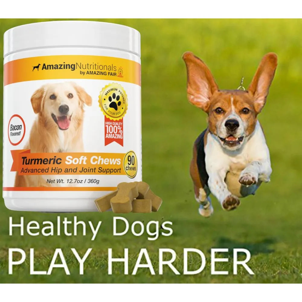 Masticables Suaves De Cúrcuma Para Perros Antioxidante 90 Unidades Alivia Dolor Articular
