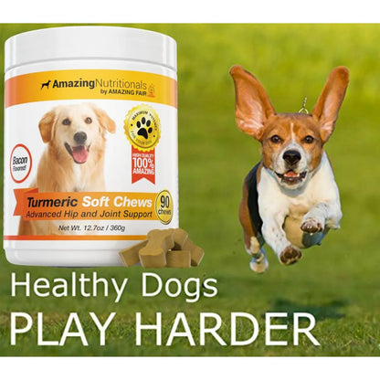 Masticables Suaves De Cúrcuma Para Perros Antioxidante 90 Unidades Alivia Dolor Articular