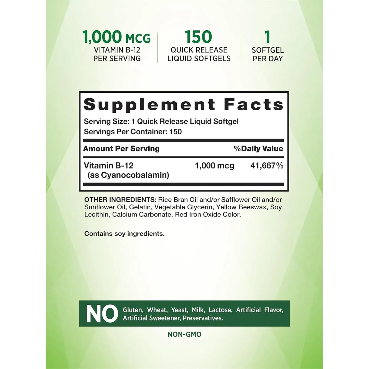 Vitamina B12 1000 Mcg 150 Capsulas Blandas Alta Potencia Energia Y Vitalidad