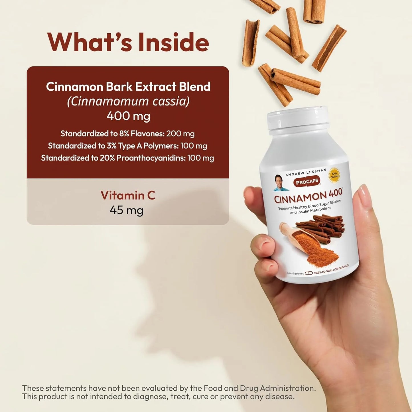 Extracto De Canela 400Mg Alta Potencia 60 Capsulas Pura Y Eficaz