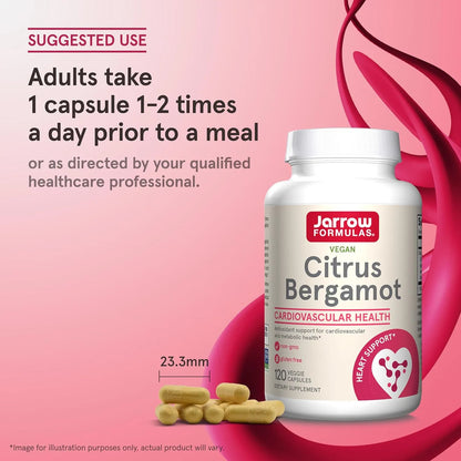 Jarrow Formulas Bergamota Citrica 500 Mg 120 Caps Suplemento Cardiovascular Y Metabolico