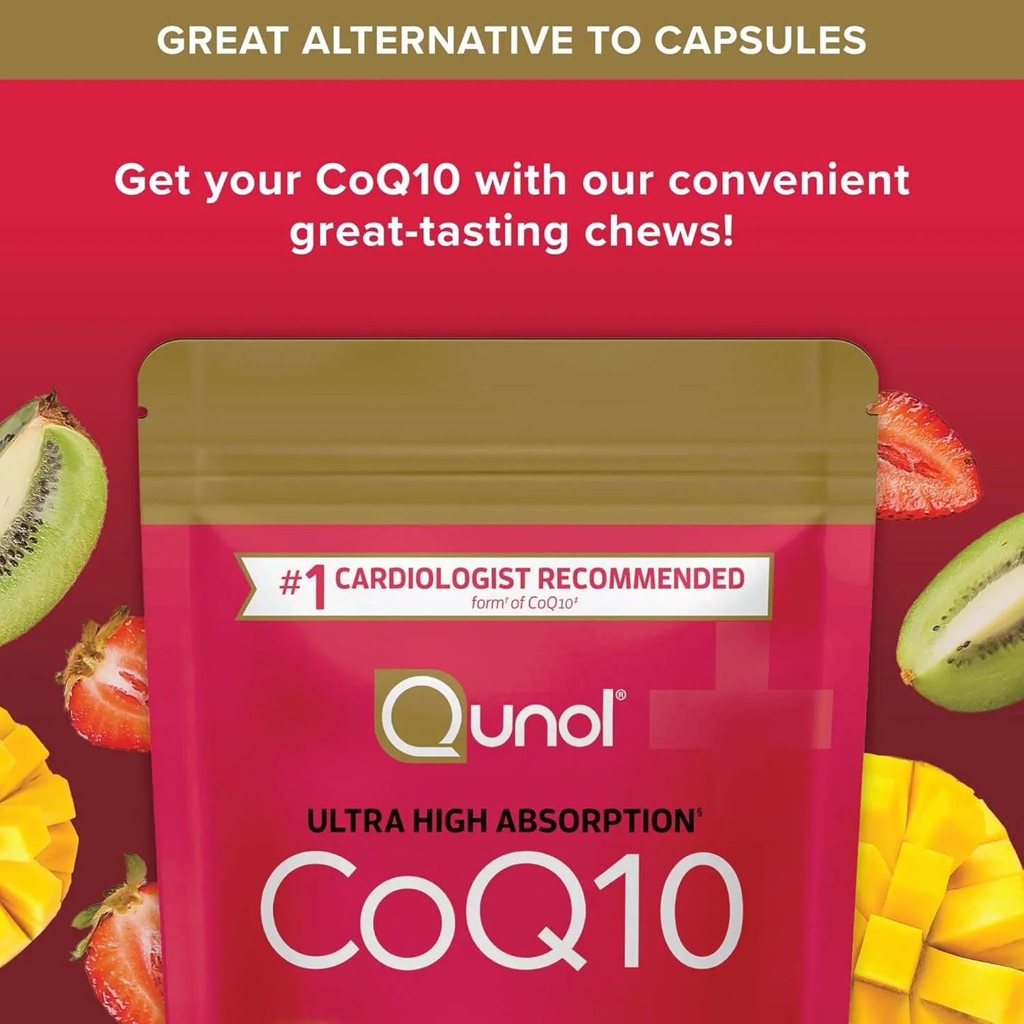 Masticables Suaves De CoQ10 200 Mg Extra Fuertes Alta Absorcion Salud Cardíaca