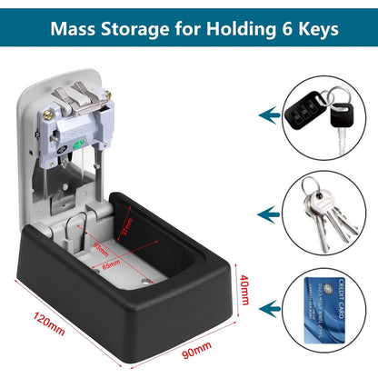 Caja De Llaves Combinada 4 Digitos Acero Resistente Exterior Seguridad Maxima