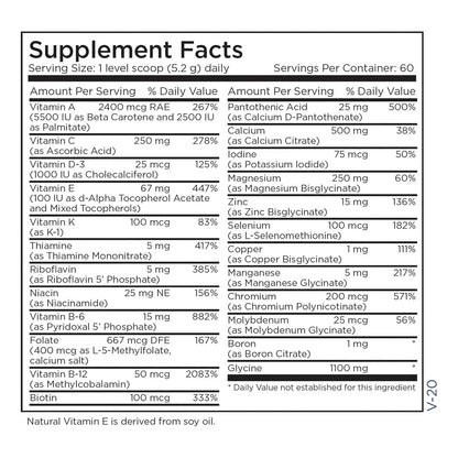 Vitamina Mineral En Polvo Multivitaminico Sin Hierro Con Vitaminas B Activas Y Minerales Quelados