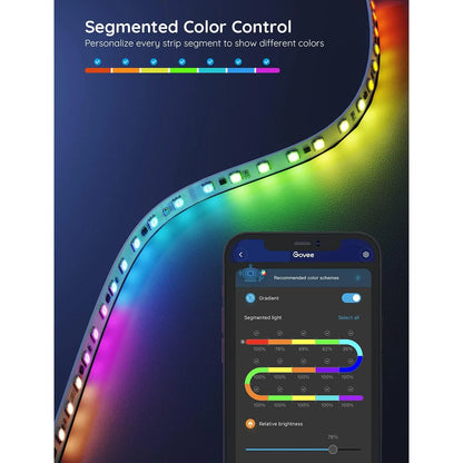 Tira Luces LED RGBIC Bluetooth 16.4 Pies Govee Control App Sincroniza Música