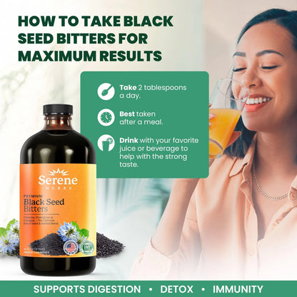 Black Seed Bitters Desintoxicación Herbal Con Cardo Mariano Y Moringa