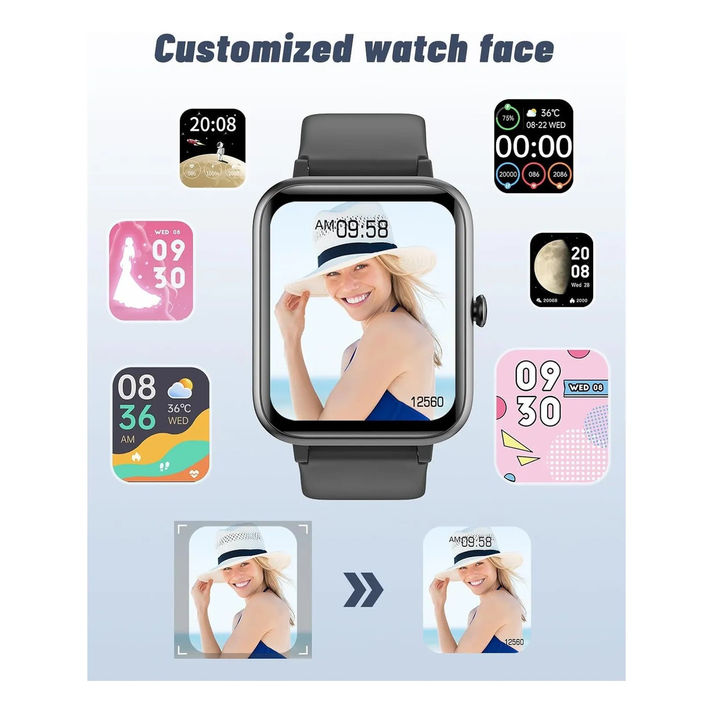 Reloj Inteligente GRV Monitorea Actividad Frecuencia Cardiaca Y Sueño Compatible Ios Y Android