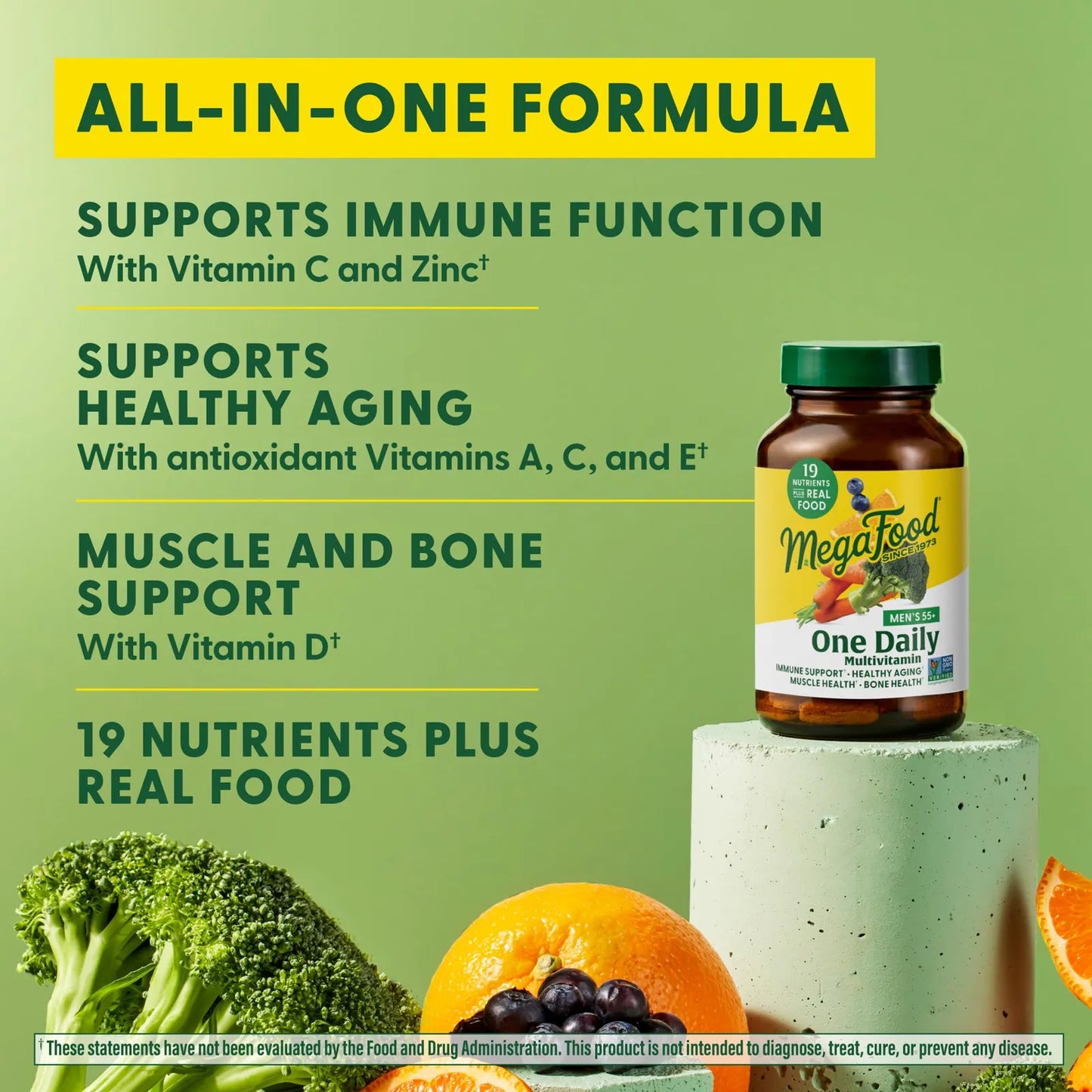 Multivitamínico Daily Hombres 55+ Con Vitaminas B12 C D Zinc Y Selenio 90 Tabletas