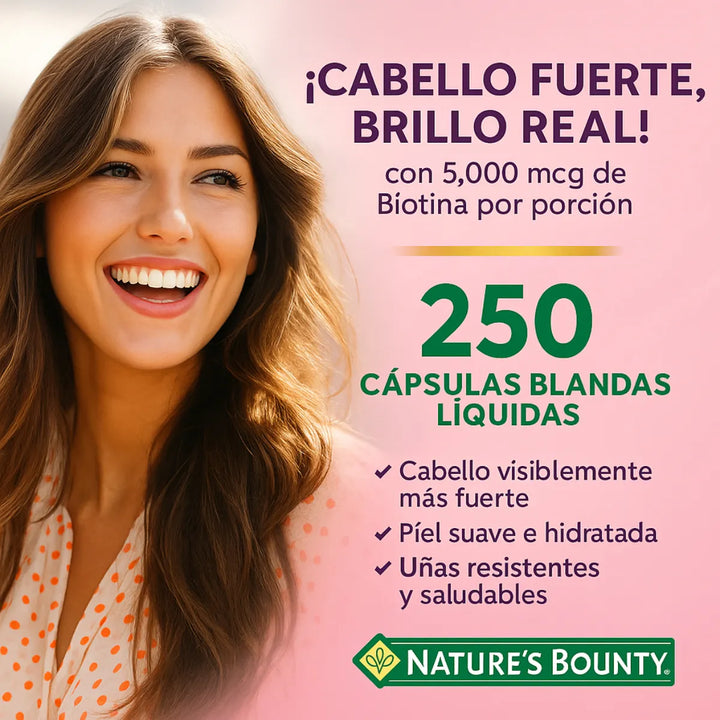 Nature's Bounty Advanced Hair Skin & Nails Y Ácido Hialurónico 250 Tabletas. - Imagen 3