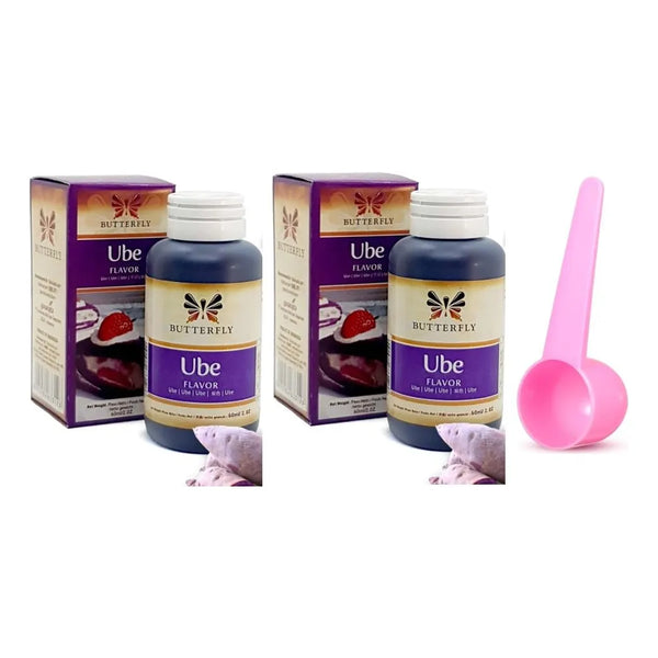 Extracto Aromatizante De Ñame Morado Ube 60 Ml Paquete Doble Con Cucharada Rosa