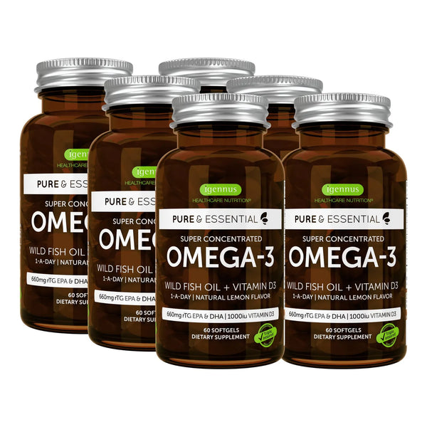 Aceite De Pescado Salvaje Con Vitamina D3 360 Capsulas Blandas Igennus Advanced Omega3