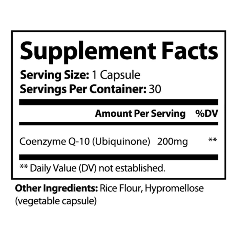 PureNature CoQ10 200mg Ubiquinona Antioxidante Energia Vitalidad