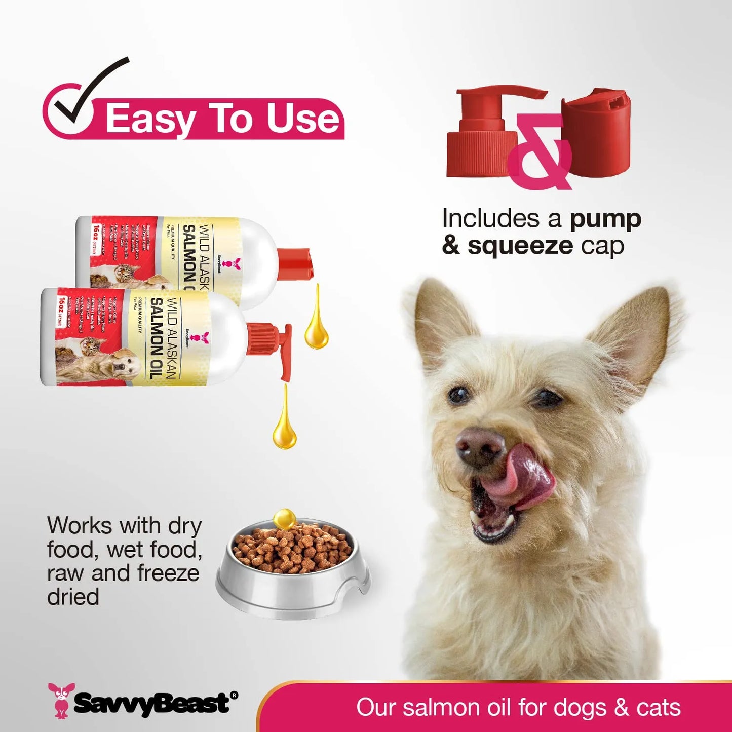 Aceite Puro De Salmón Salvaje De Alaska Para Mascotas 16oz Omega 3 Piel Y Pelaje