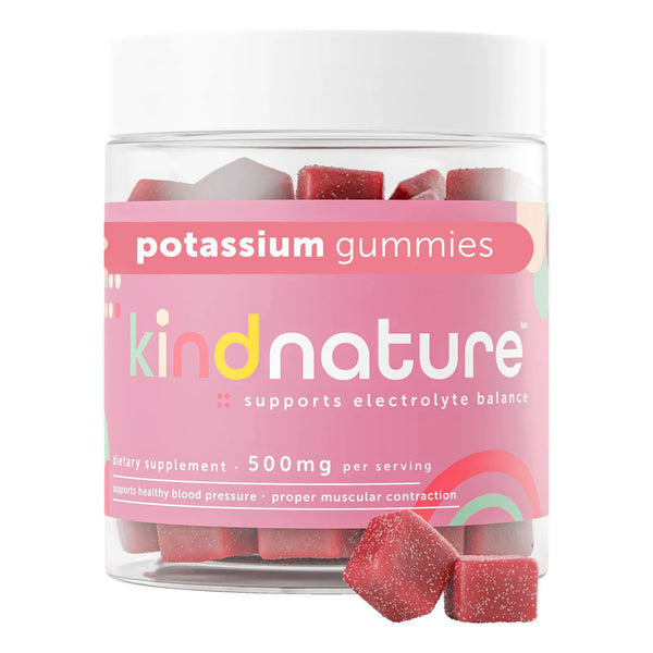 Gomitas Masticables De Potasio Puro 500 Mg Sabor Bayas Vegano Sin Gluten Kind Nature