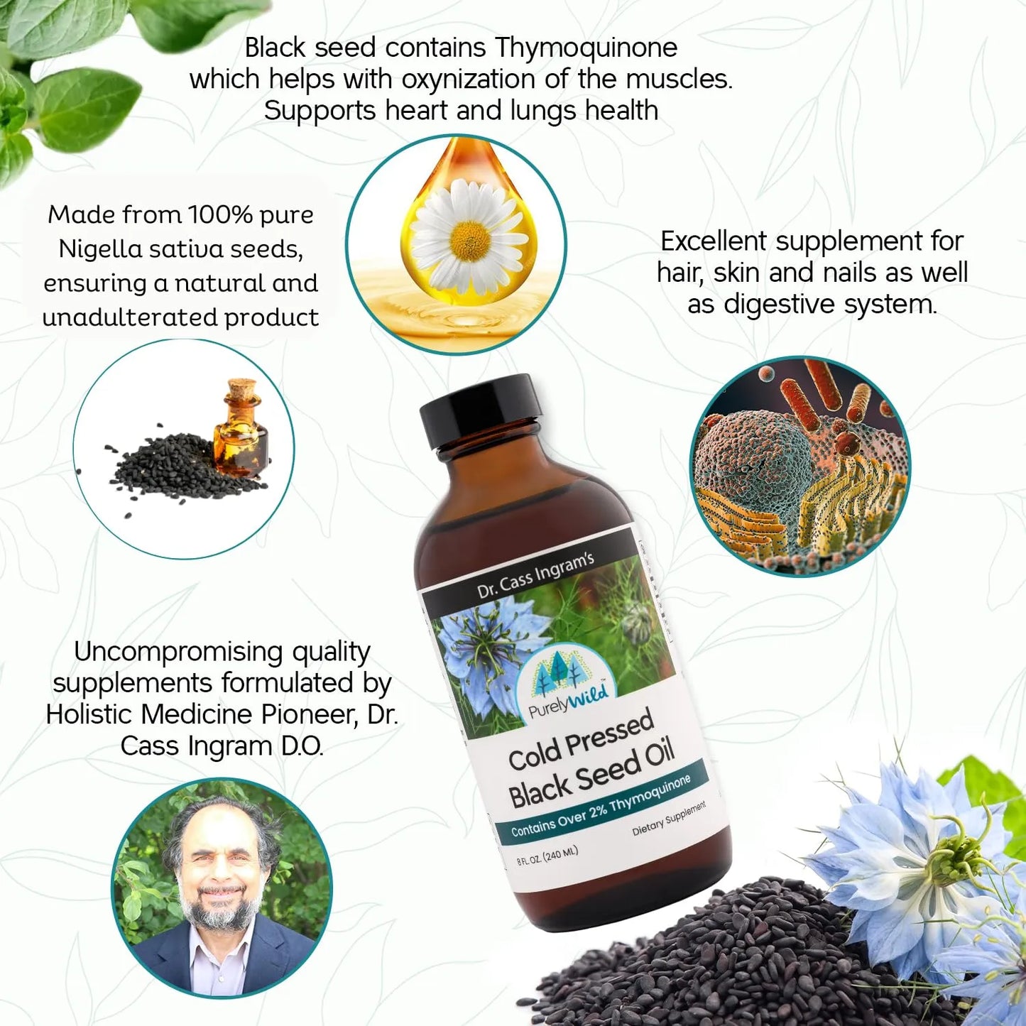 Aceite De Semilla Negra 100 Prensado En Frio Apoyo Inmune Y Salud