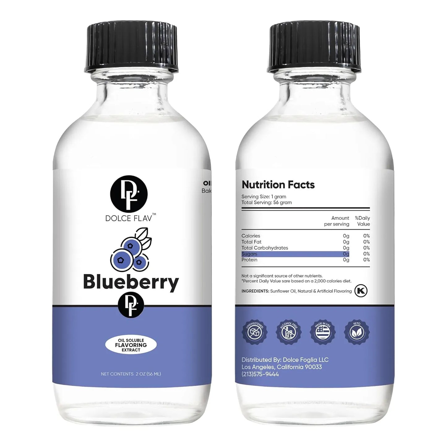 Extracto De Arándanos Dolce Flav 2 Onzas Sabor Intenso Multiusos Para Postres Y Helados