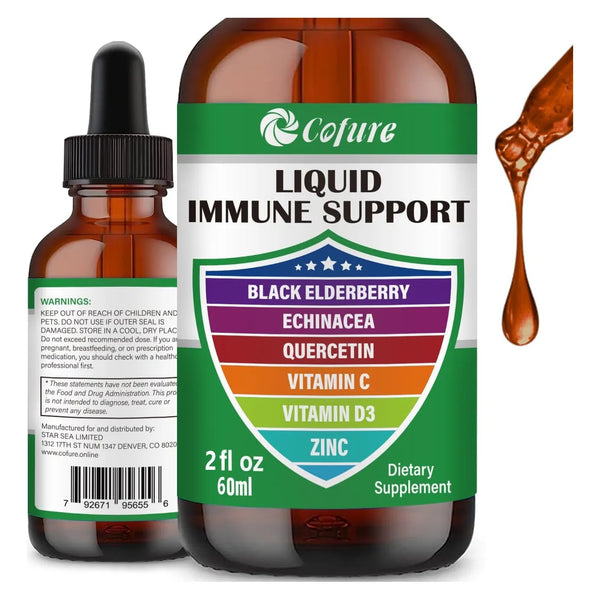 Zinc Quercetina Vitamina C D3 Liquido Inmunologico Con Equinacea Y Saúco 2 Oz