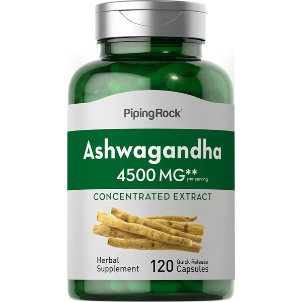 Suplemento De Ashwagandha 4500 Mg 120 Cápsulas Con Pimienta Negra